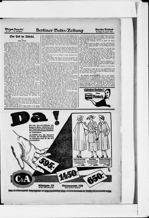 Berliner Volkszeitung vom 23.04.1922