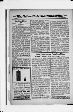 Berliner Volkszeitung vom 27.04.1922