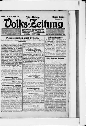 Berliner Volkszeitung vom 06.05.1922