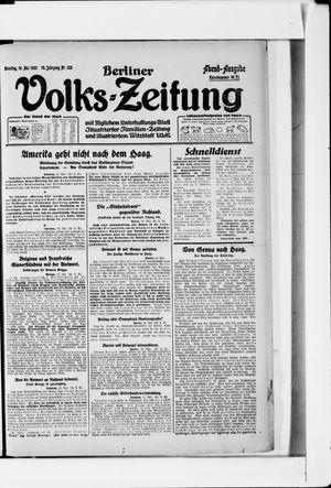 Berliner Volkszeitung vom 16.05.1922