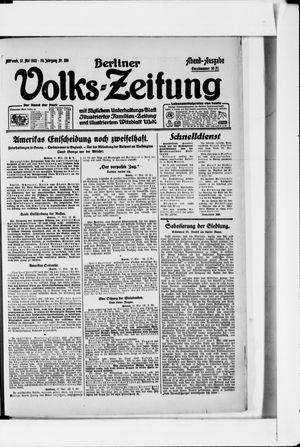 Berliner Volkszeitung vom 17.05.1922