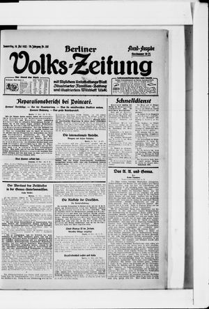 Berliner Volkszeitung vom 18.05.1922