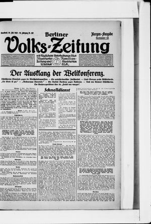 Berliner Volkszeitung vom 20.05.1922