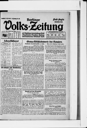 Berliner Volkszeitung vom 20.05.1922
