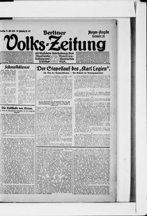 Berliner Volkszeitung vom 21.05.1922