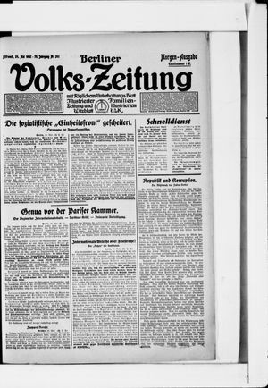 Berliner Volkszeitung vom 24.05.1922
