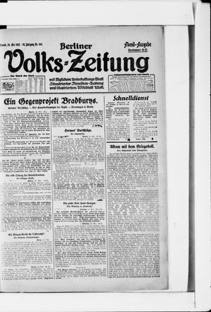Berliner Volkszeitung vom 24.05.1922