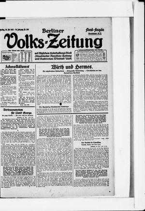Berliner Volkszeitung vom 26.05.1922