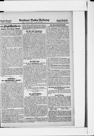 Berliner Volkszeitung on May 27, 1922