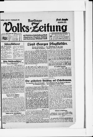 Berliner Volkszeitung vom 06.06.1922