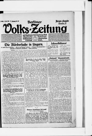 Berliner Volkszeitung vom 09.06.1922
