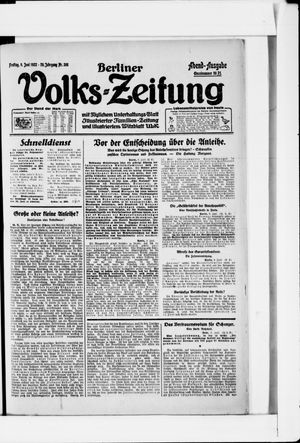Berliner Volkszeitung vom 09.06.1922