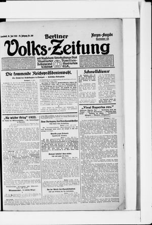 Berliner Volkszeitung vom 10.06.1922
