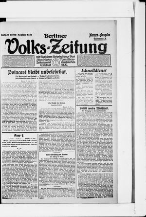 Berliner Volkszeitung on Jun 13, 1922