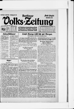 Berliner Volkszeitung vom 15.06.1922