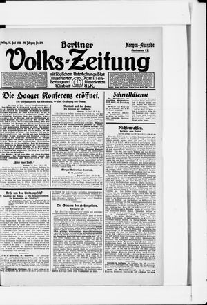 Berliner Volkszeitung vom 16.06.1922