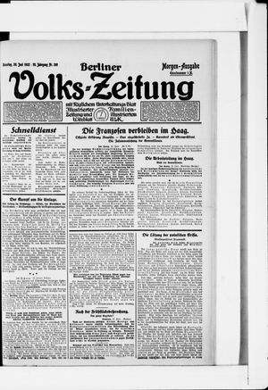 Berliner Volkszeitung vom 20.06.1922
