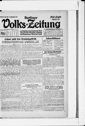 Berliner Volkszeitung vom 21.06.1922