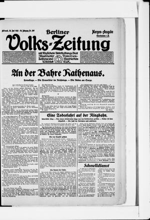 Berliner Volkszeitung vom 28.06.1922