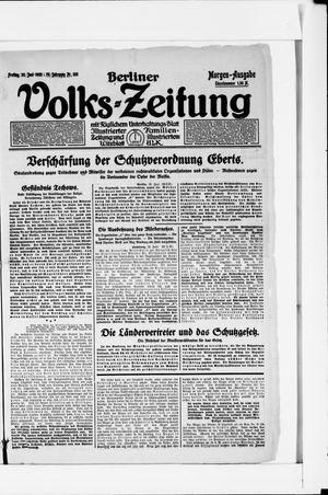 Berliner Volkszeitung vom 30.06.1922