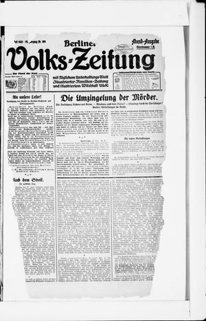 Berliner Volkszeitung vom 12.07.1922