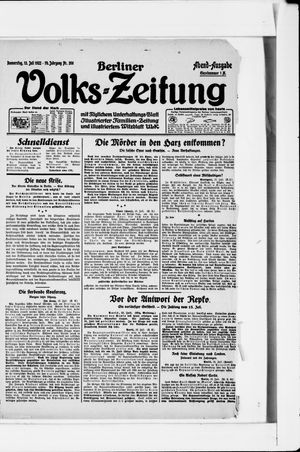 Berliner Volkszeitung vom 13.07.1922