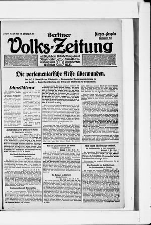 Berliner Volkszeitung vom 18.07.1922