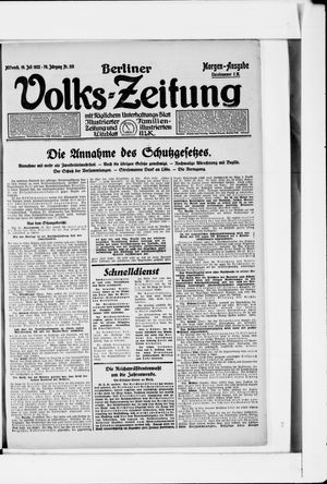 Berliner Volkszeitung vom 19.07.1922