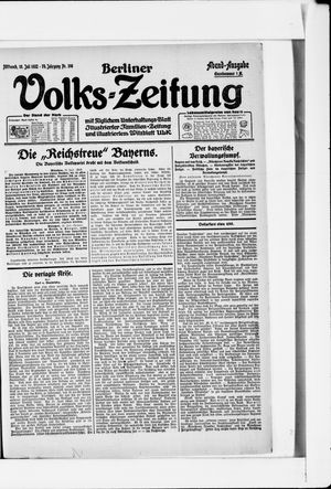 Berliner Volkszeitung vom 19.07.1922