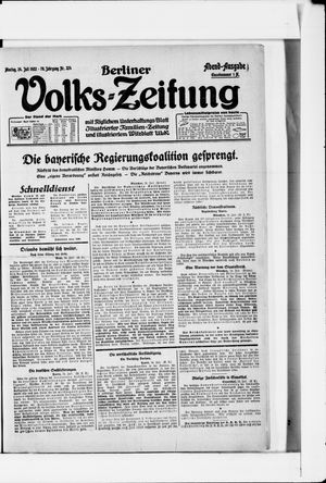 Berliner Volkszeitung vom 24.07.1922