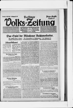 Berliner Volkszeitung vom 25.07.1922