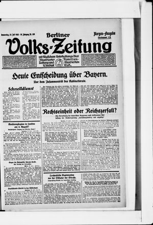 Berliner Volkszeitung vom 27.07.1922