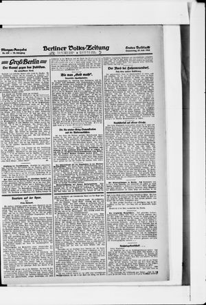 Berliner Volkszeitung vom 27.07.1922