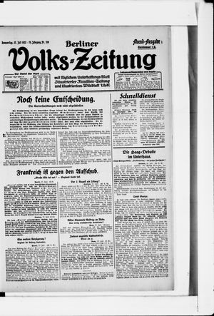 Berliner Volkszeitung vom 27.07.1922