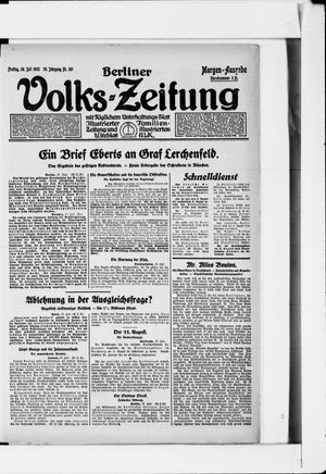 Berliner Volkszeitung vom 28.07.1922