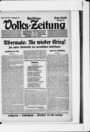 Berliner Volkszeitung vom 30.07.1922