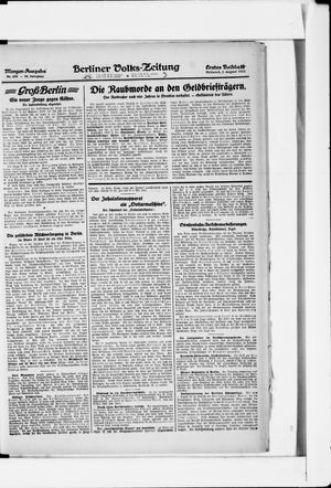 Berliner Volkszeitung vom 02.08.1922