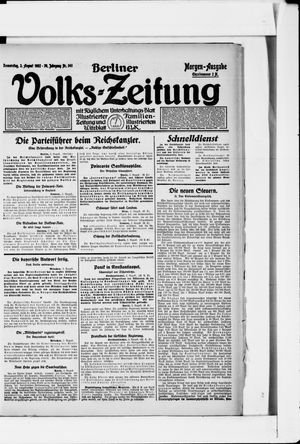 Berliner Volkszeitung vom 03.08.1922