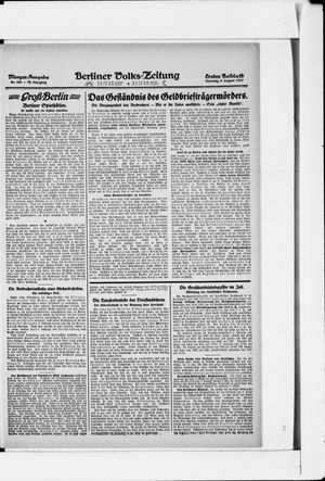 Berliner Volkszeitung vom 08.08.1922