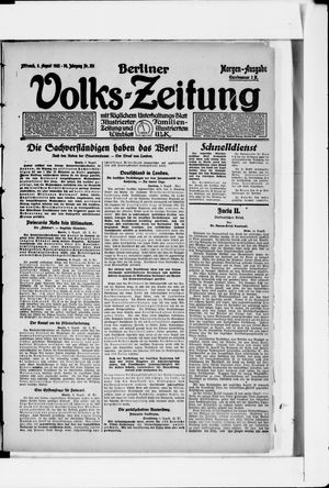 Berliner Volkszeitung vom 09.08.1922