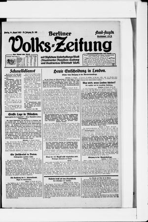 Berliner Volkszeitung vom 14.08.1922
