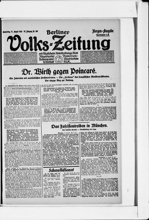 Berliner Volkszeitung on Aug 17, 1922