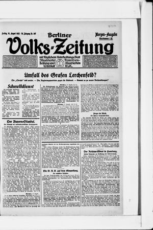 Berliner Volkszeitung vom 18.08.1922