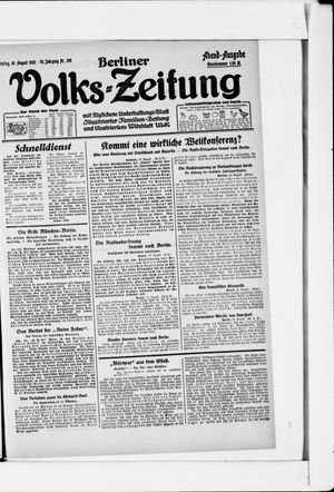 Berliner Volkszeitung vom 18.08.1922