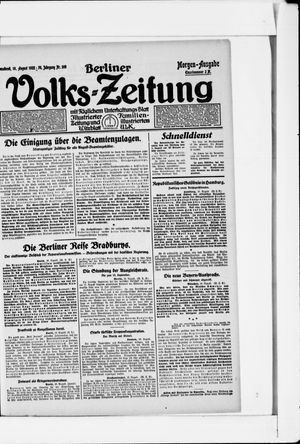 Berliner Volkszeitung vom 19.08.1922