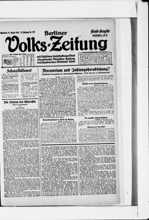 Berliner Volkszeitung vom 19.08.1922