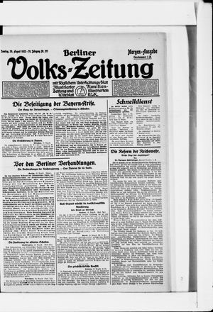 Berliner Volkszeitung vom 20.08.1922