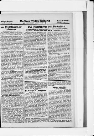 Berliner Volkszeitung vom 20.08.1922