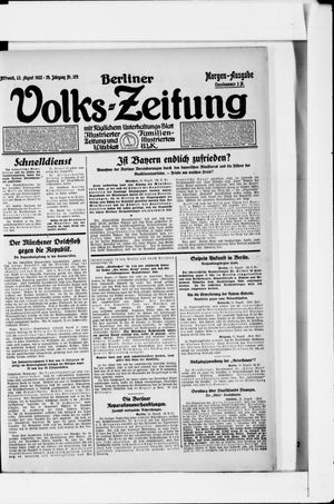 Berliner Volkszeitung vom 23.08.1922