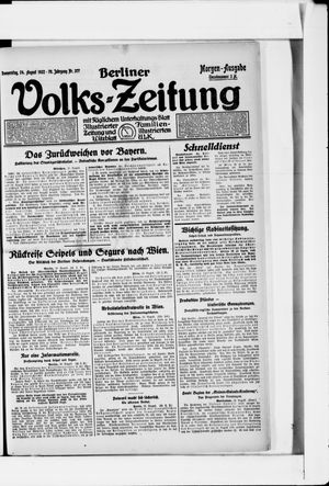 Berliner Volkszeitung vom 24.08.1922